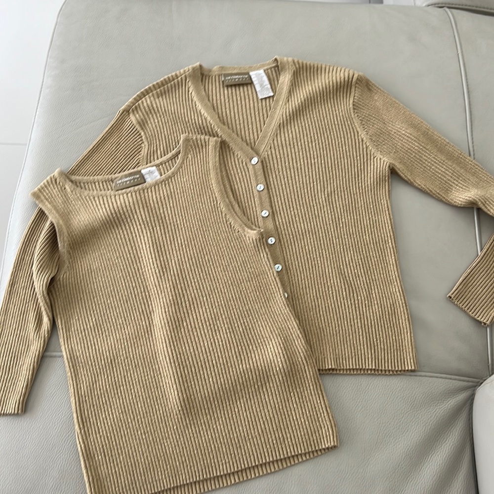 Liz Claiborne Gold Cardigan Set